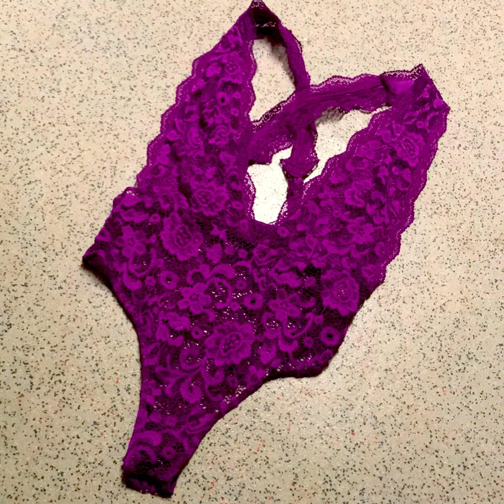 Forever 21 purple lace teddy body suit small